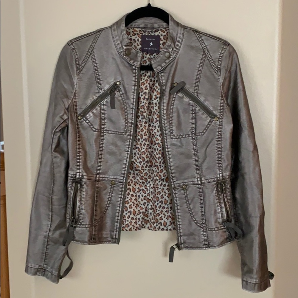 Forever 21 Metallic Faux Leather Jacket